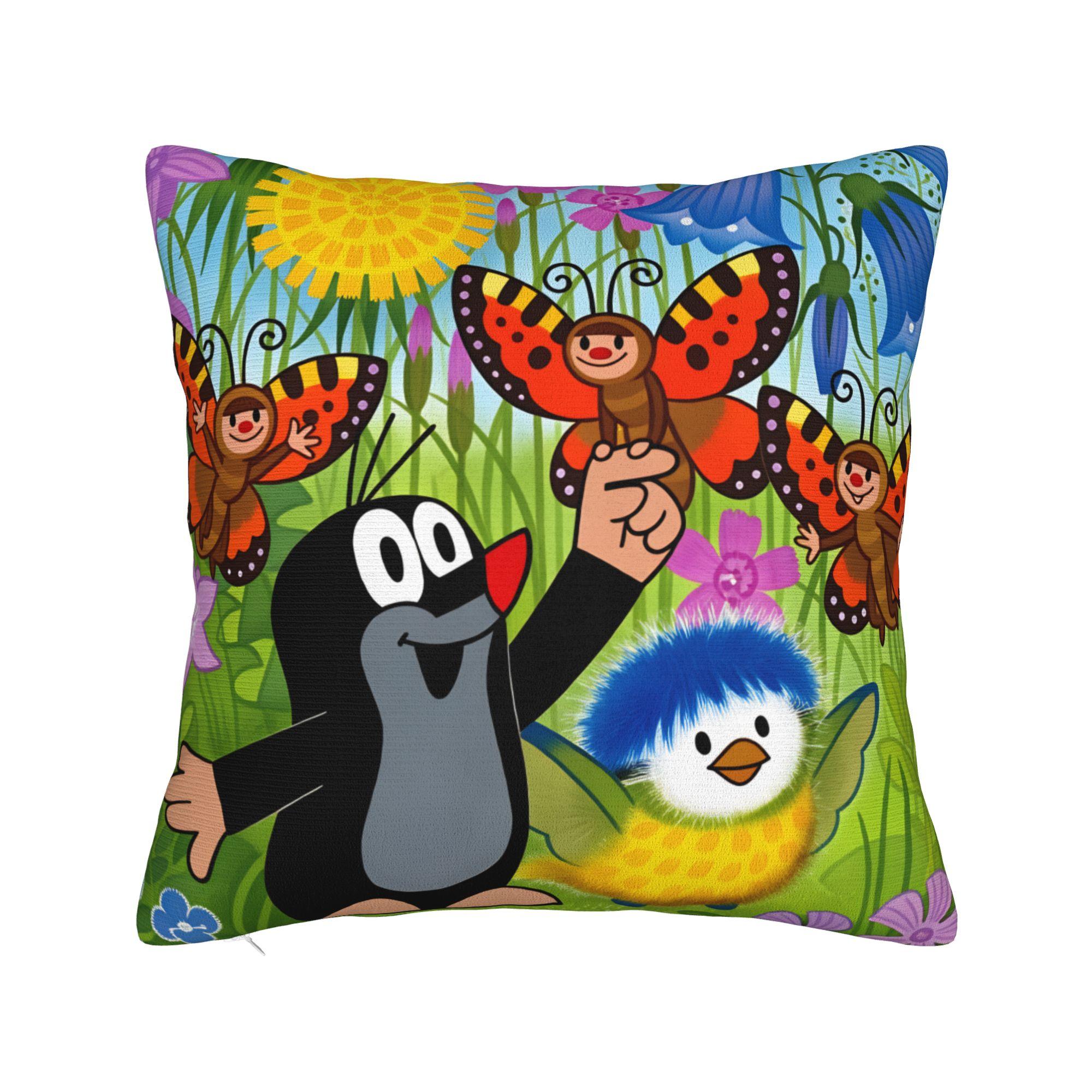 Cute The Little Mole art Pillow Cover Vintage Pillow Case For Chair Sofa Home Decor Comfy Pillowcases Gift 5050cm 1200₽