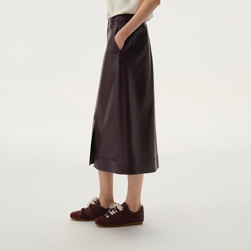 Broadcast Commuter Mid-Length PU Leather Skirt