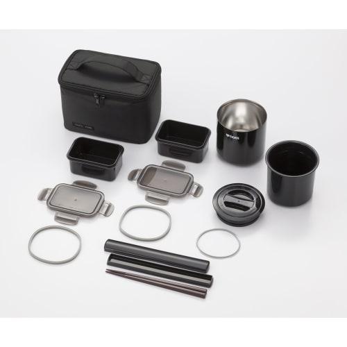 Tiger Thermos (TIGER) Tiger Thermos Thermal Lunch Box Stainless Steel Lunch Jar Bowl Holds Approximately 2.3 Cups with Pouch Black LWY-E461-K Tiger