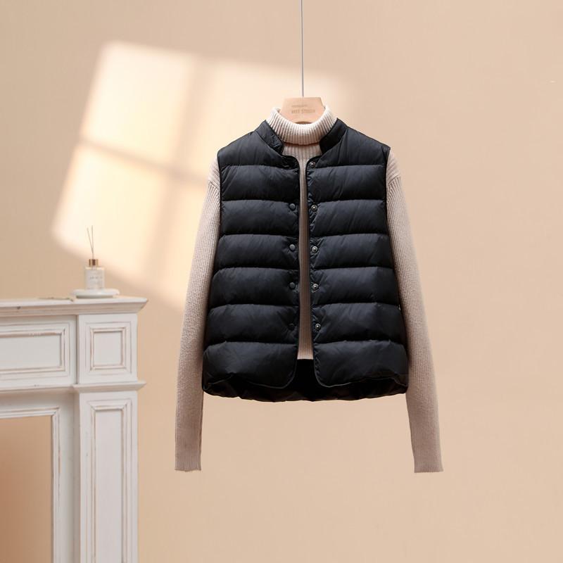 Thin down jacket vest women's autumn and winter new versatile light loose warm white duck down vest jacket
