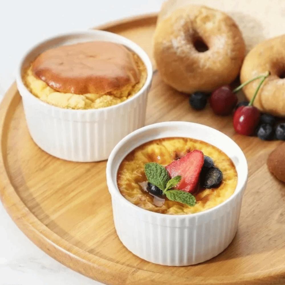 6pcs with Lid Ramekin 8 Oz Pudding Cup Multifunctional Soup Cup  Custard