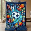 Sports Ball Collection Theme Blanket Lightweight Warm Flannel Blanket Decorative Throw Blanket for Home Decoration