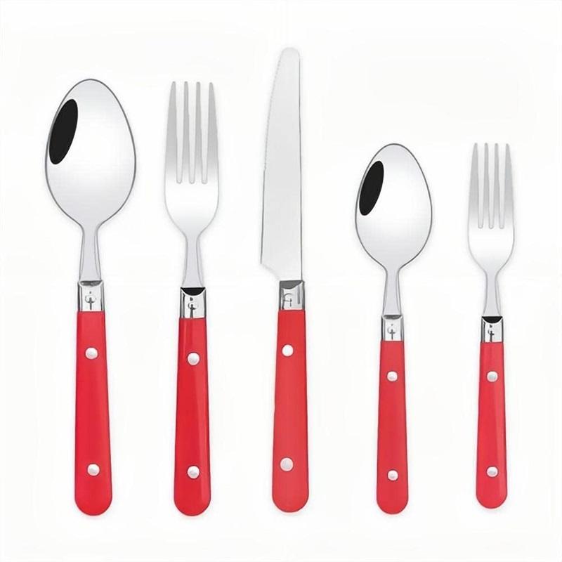 20-Piece Set-304 Thickened Stainless Steel Silverware Cutlery Set Steak  And Fork Spoon Dessert Tea Spoon Fruit Fork (Blue)