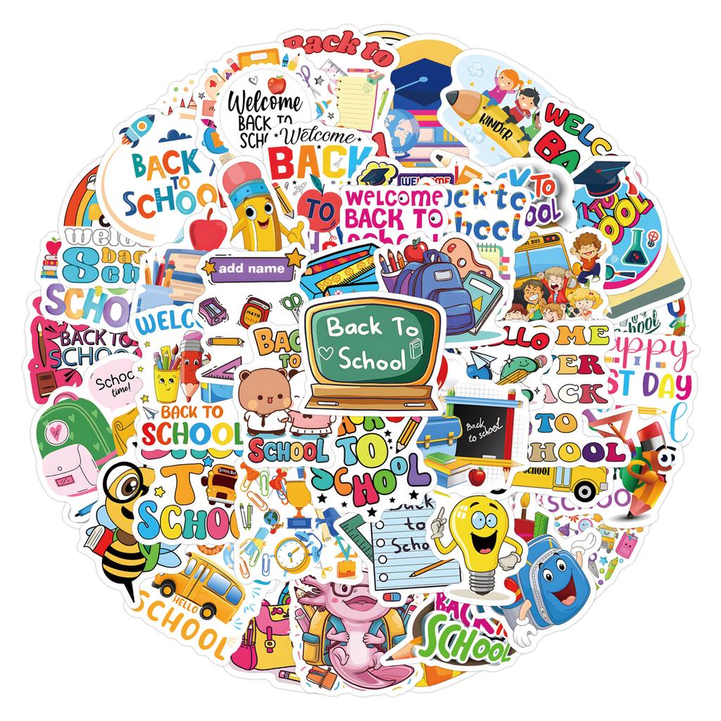 60 New Back To School Graffiti Stickers Decorate Suitcase Mobile Phone Personalized Stickers