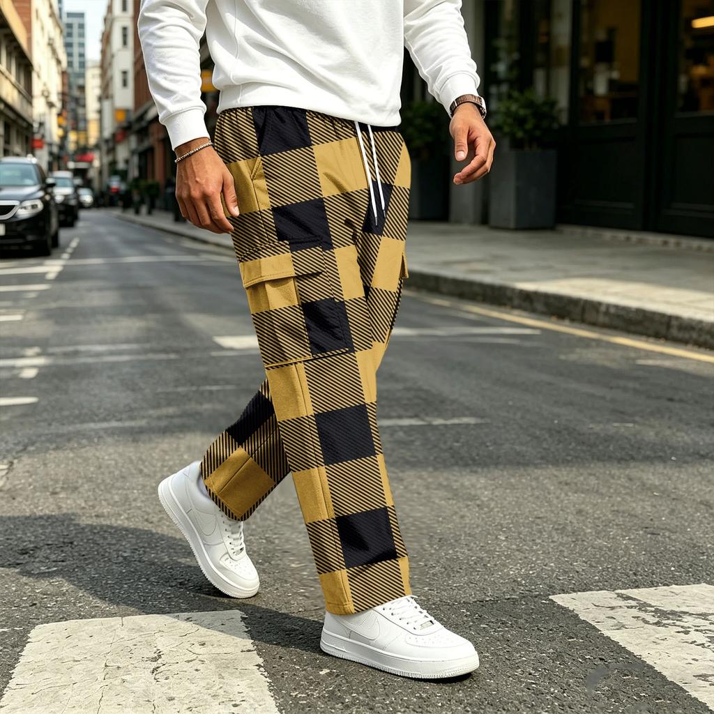 Men's Casual Straight Leg Drawstring Jogger Pants for Commuting and Workout
