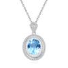 New Sterling Silver Oval Necklace Natural Crystal Stone Pendant Necklace Women's Niche Premium Light Luxury Versatile Clavicle Chain Daily Gifts