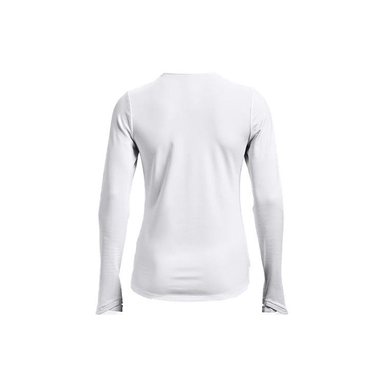 Under Armour Printed Fitted Training Sweatshirt Crew Neck Long Sleeve T-Shirt Women Tops White 1366979-100