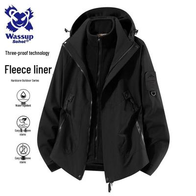 Wassup Sohot Men's 3-in-1 Winter Windproof Waterproof Jacket