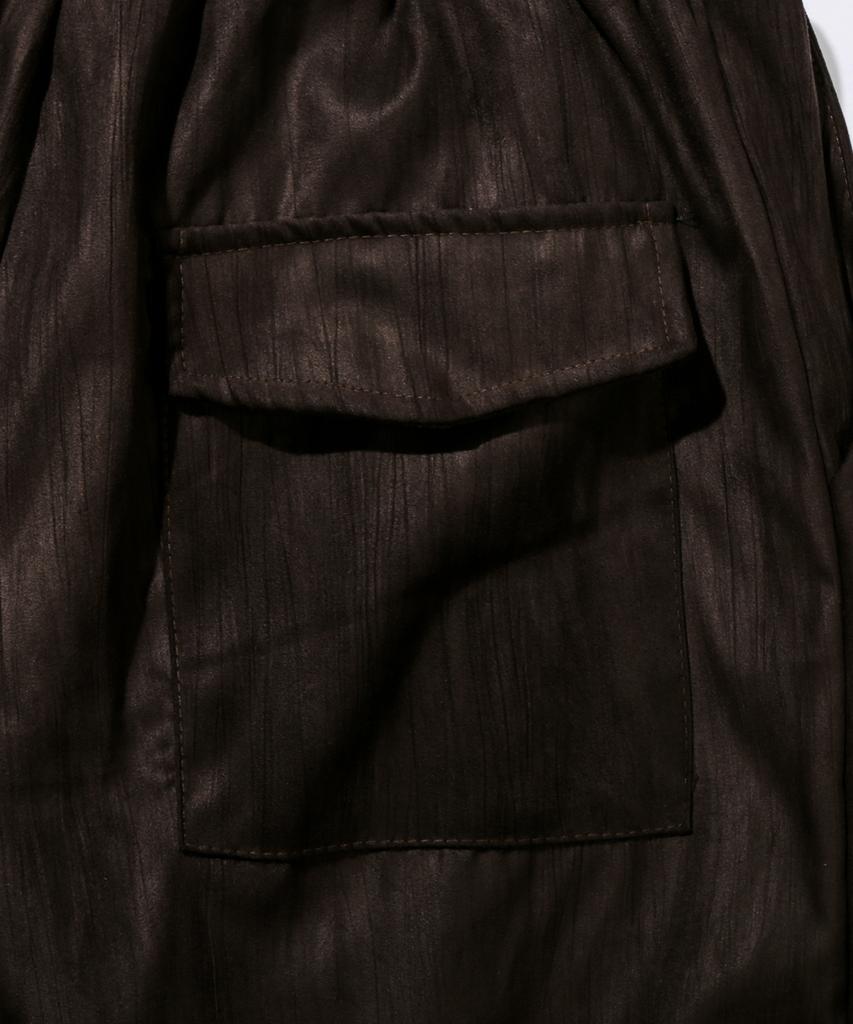 TRIP LE SENS Unisex Suede Pleated Pants_Brown