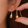 Gold Copper Drop Earrings Women Minimalist French Vintage Style Dangle Earring Waterdrop Shape Lightweight Chic