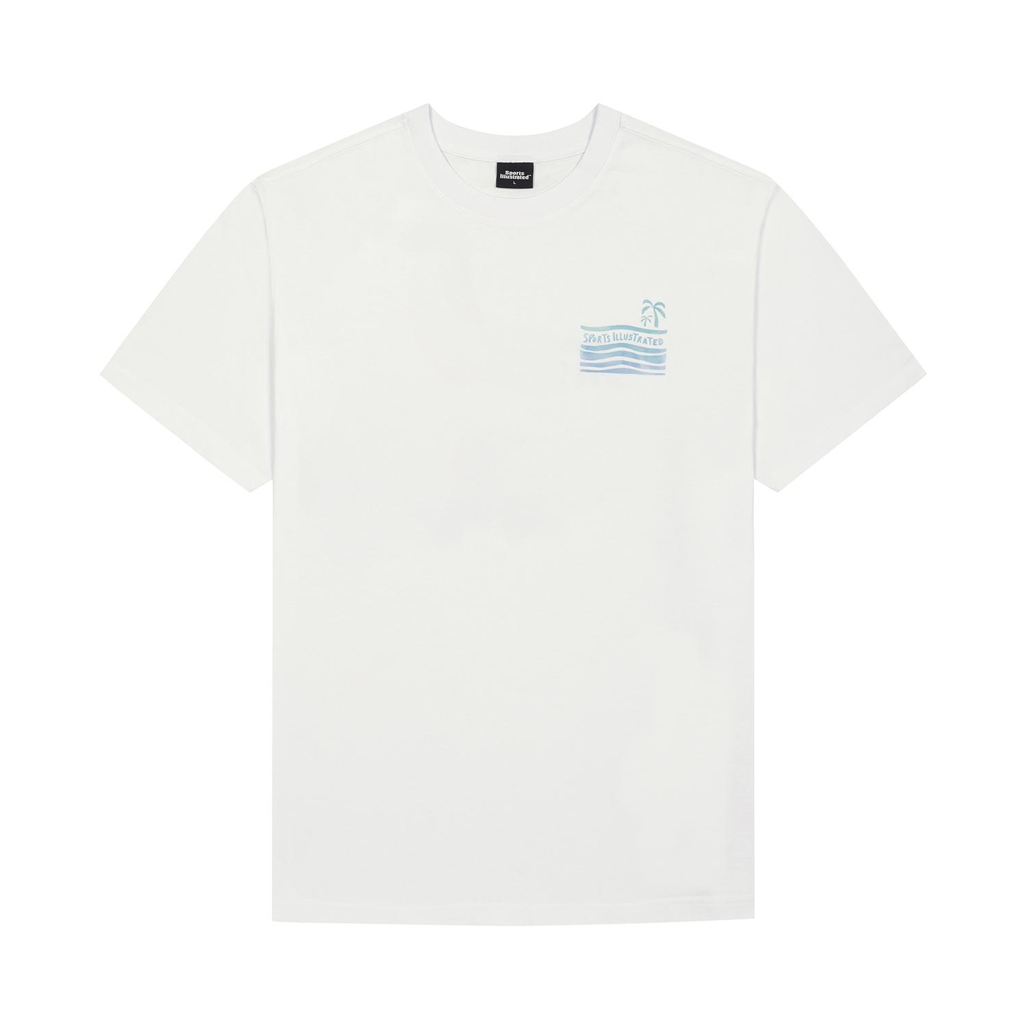 Sports Illustrated Tropical Graphic Round T-Shirt (White) L