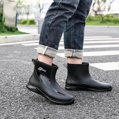 Chaussures Homme en Silicone à Porter au Travail Bottes en Caoutchouc Souples Wellington pour Adolescents Bottes de Pluie Homme en Plastique Imperméables Résistantes à l'Usure