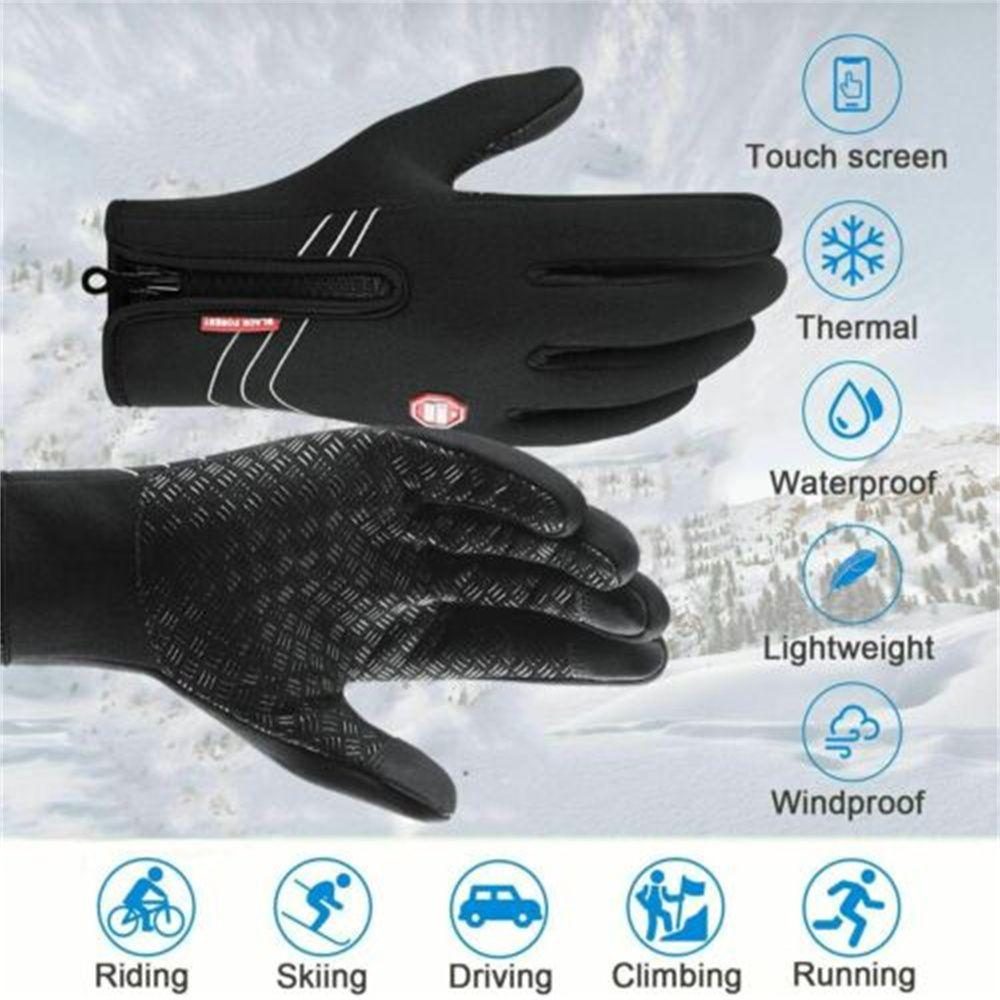 Anti-slip Cold Weather Men Touch Screen Mitten Cycling Gloves Ski Gloves Winter Warm Gloves