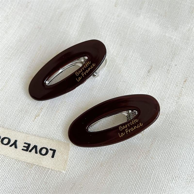 2 Stück/Set Acetat Haarspangen Bunt Klein Ausgehöhlt Oval Geometrisch Haarspangen Seitenstecker Haarnadel Damen Haarschmuck