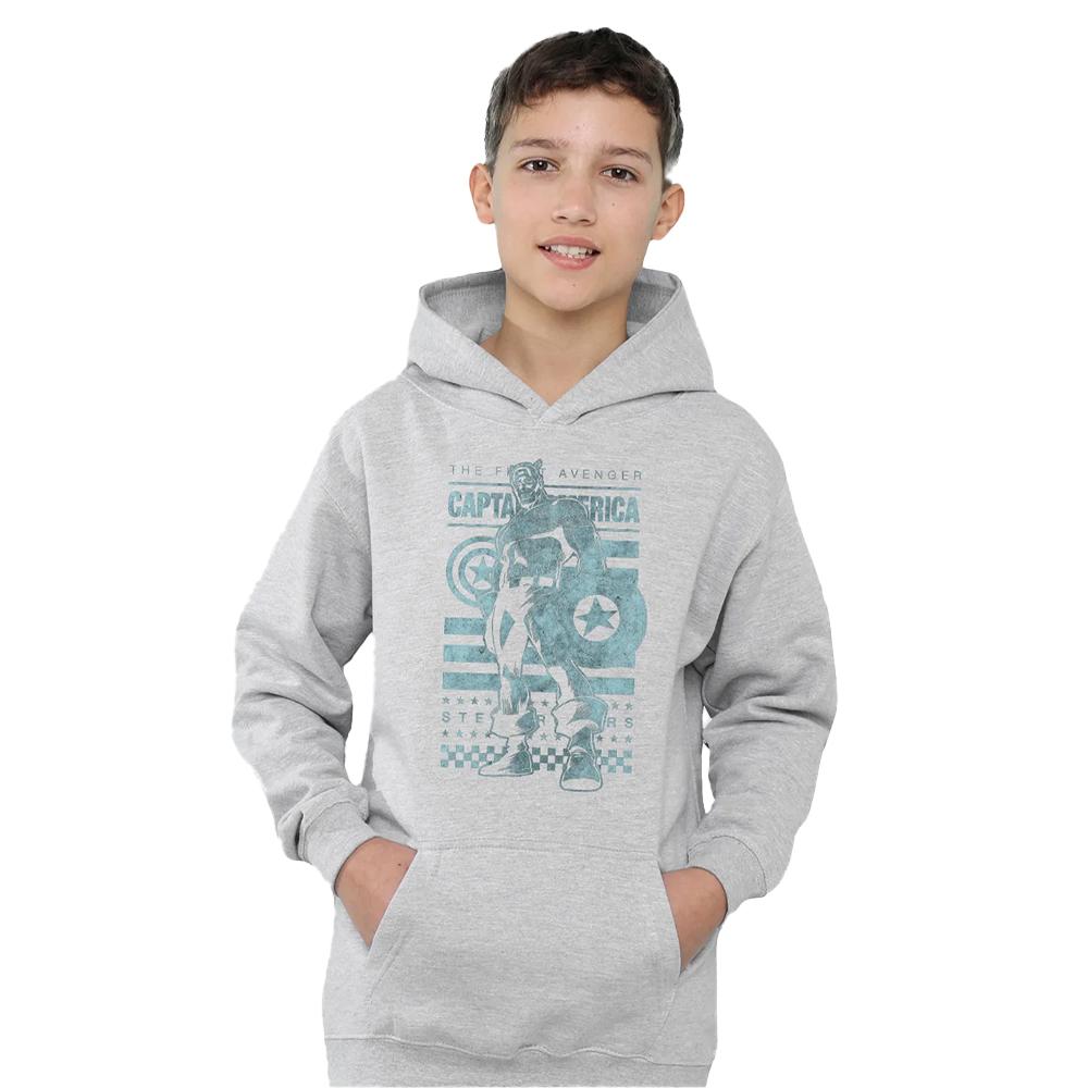 Captain America Childrens/Kids Stars & Stripes Heather Pull Over Hoodie