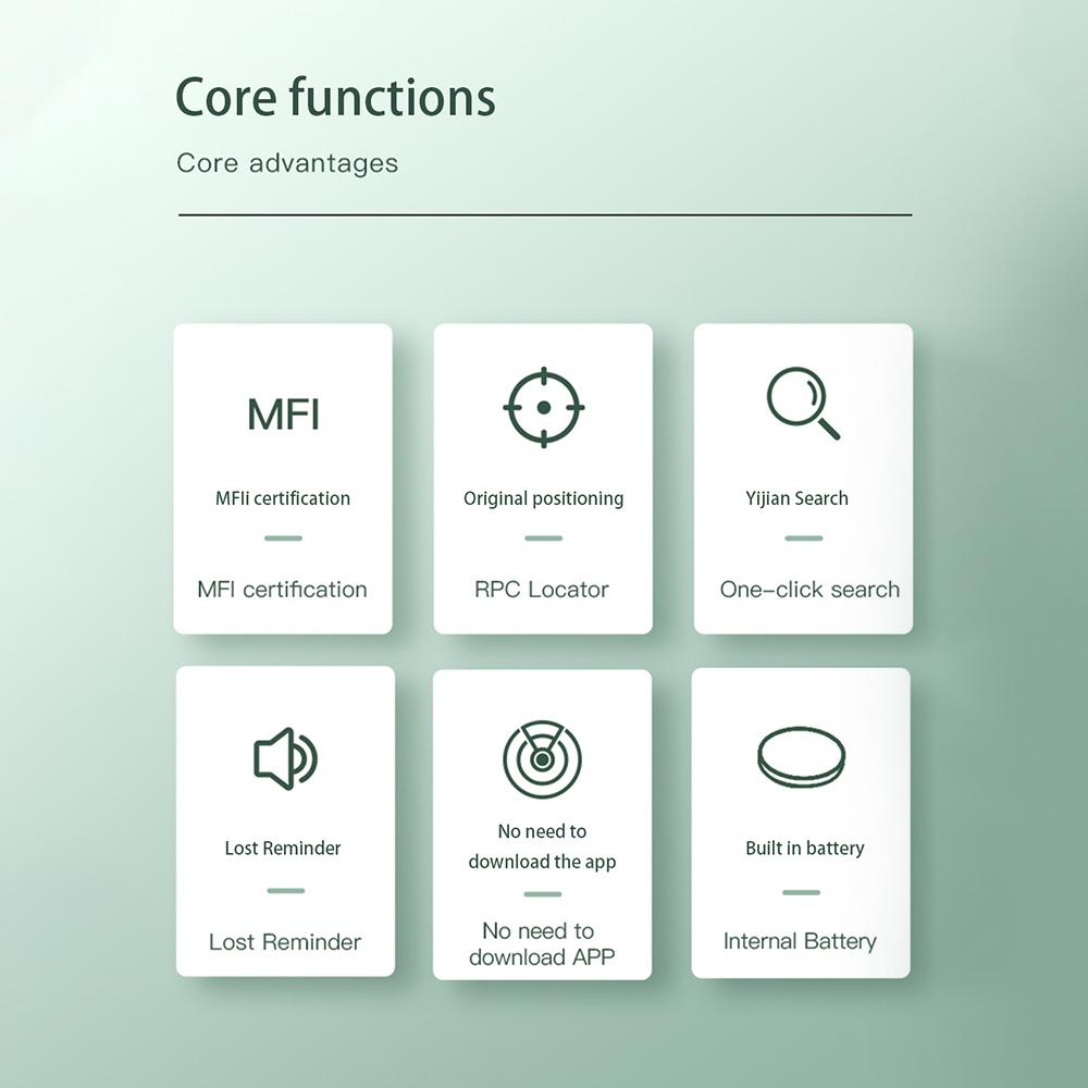 Mini GPS Tracker For iOS Find My App Smart Tag Key Finder Airttag Locator for Pet Car Wallet Anti-loss Device IOS System Only