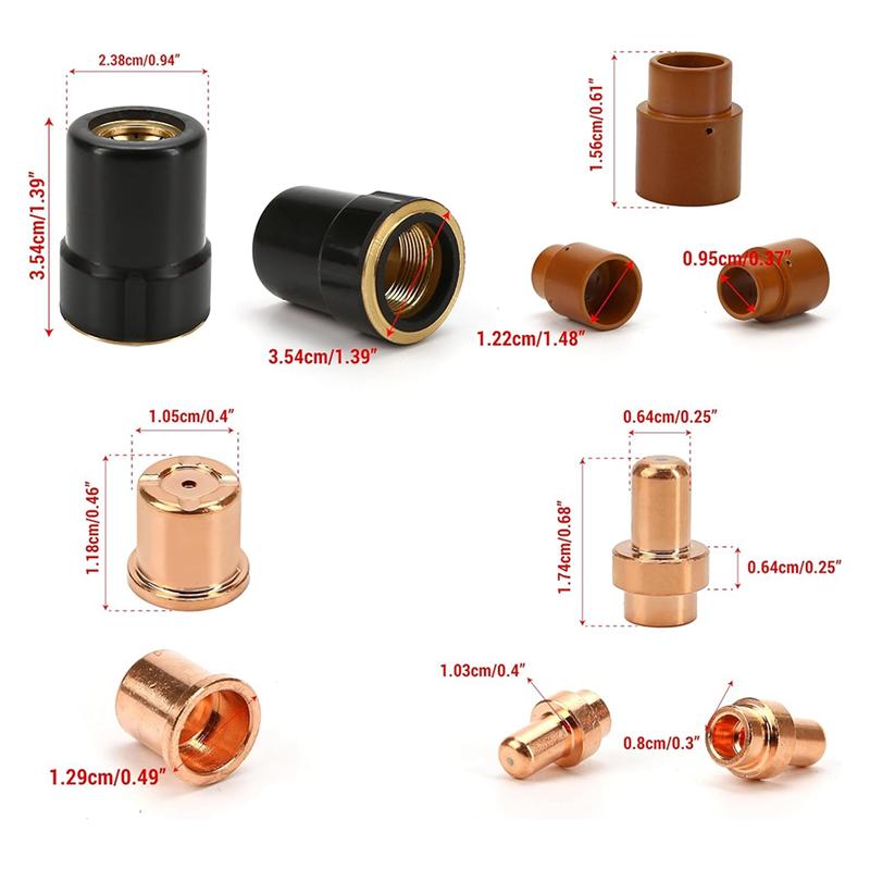 A96I-12Pcs Plasma Electrode Cutter Tips Kit Cutting Consumable Compatible For Versa-Cut 40 Cutter Torch