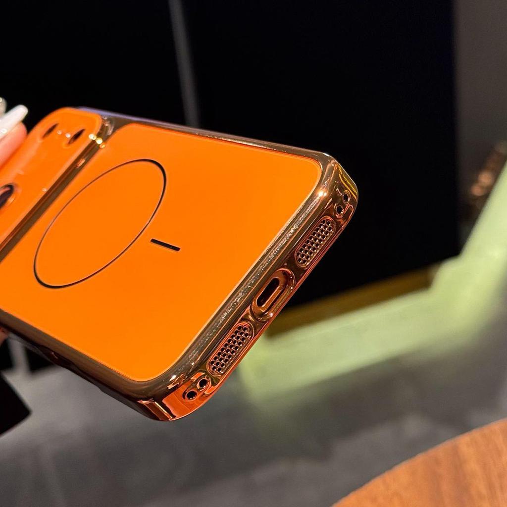 Compatible with iPhone 17 Pro Max: Plated Phone Case, Large Window, Laser Magnetic, Protective for Apple 16/15 Pro.