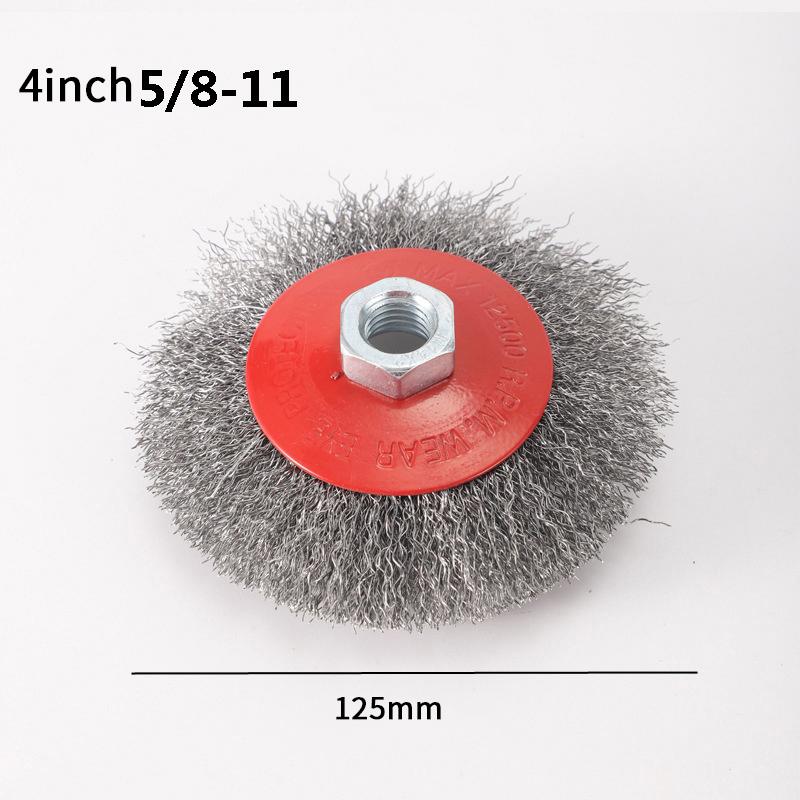 100/115/125mm Disc-shaped Steel Wire Wheel For Angle Grinder Bench Grinder Rust Removal Polishing Cleaning Paints