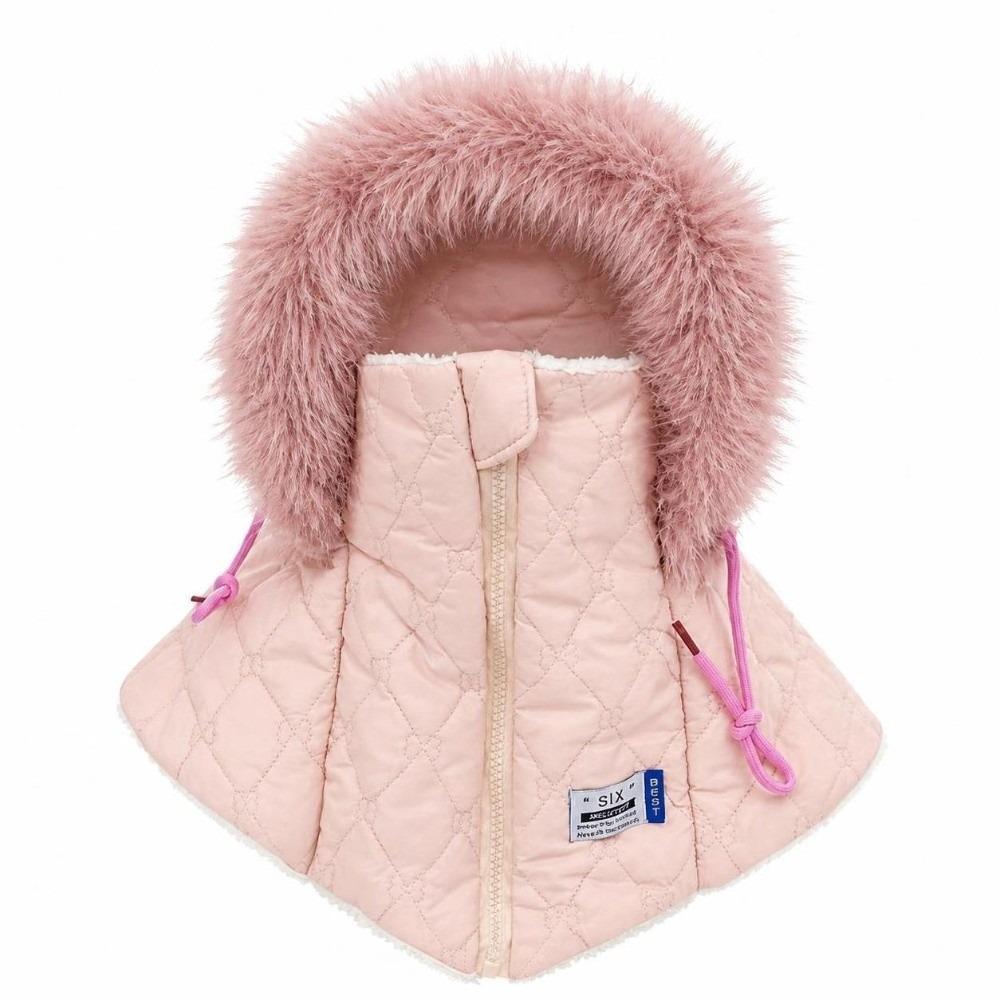 Faux Fur Lined Hooded Neck Warmer Warm Integrated Face Mask New Full Face Balaclava  Winter