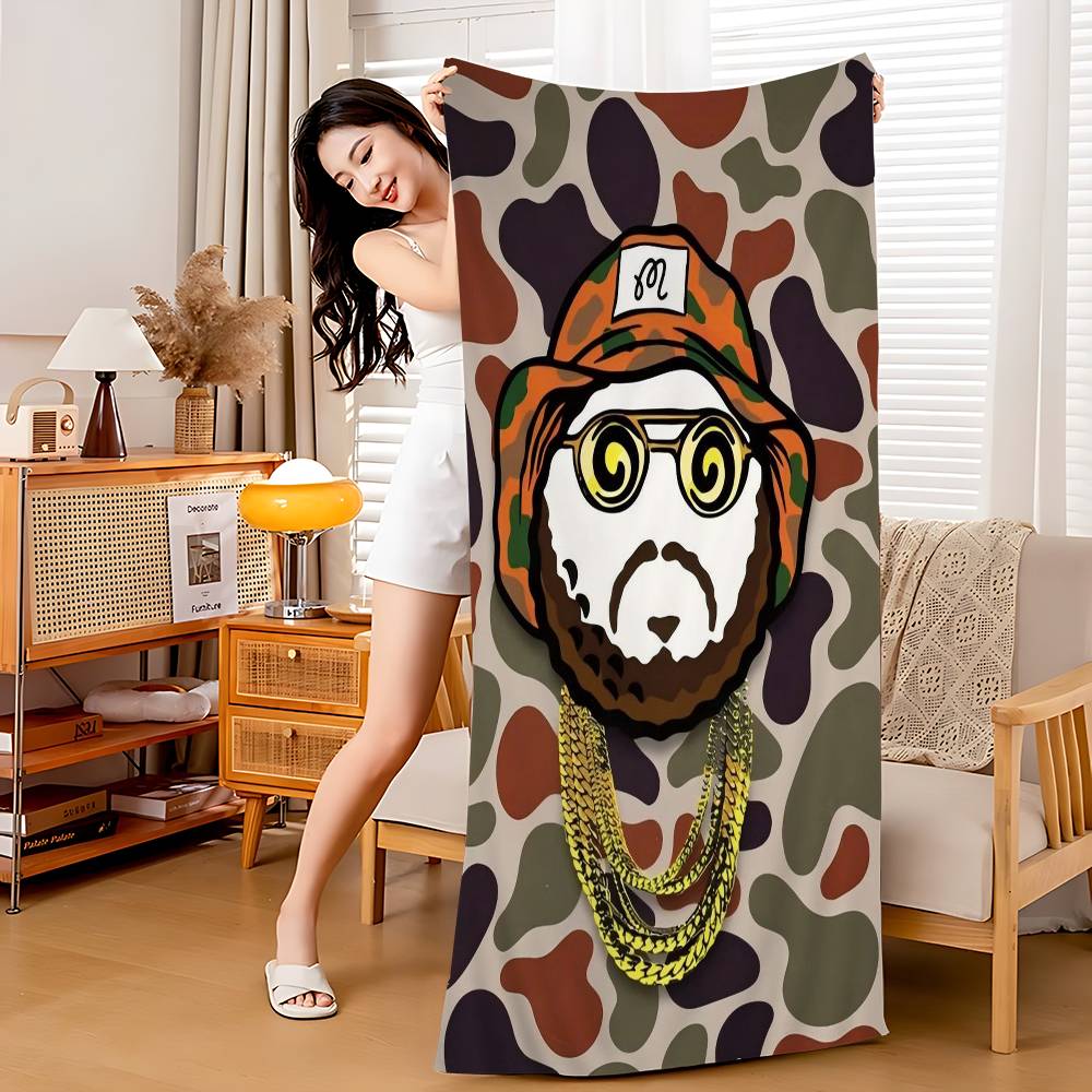 L-Leisure M-Malbones Golf Beach Towel Cartoon Cute Summer Kids Large Bath Pool Beach Towel Microfiber Absorbent For Swimming