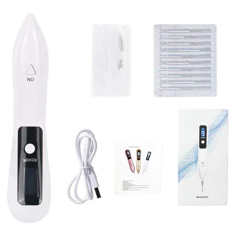 Home Use LCD 9-Speed Mole & Spot Removal Pen - White Beauty Instrument