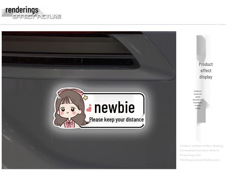 New Driver On Board Reflective Car Sticker - Female Driver Alert