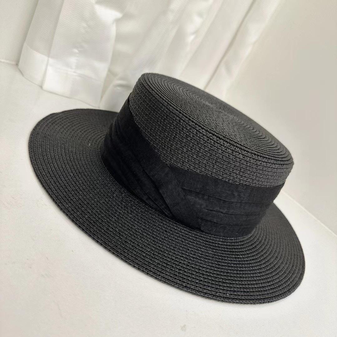 

Retro Summer Women s Boater Beach Hat Wide Side Female Casual Panama Hat Lady Classic Flat Bowknot Straw Sun Hat Women 54-58cm
