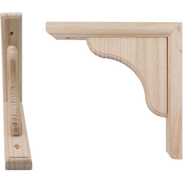 Antrader Solid Wall Mount Wood Shelf Bracket, 6 Inch Wooden Shelf Brackets, DIY Wood Bracket Include Mounting Screws, Pack of 2