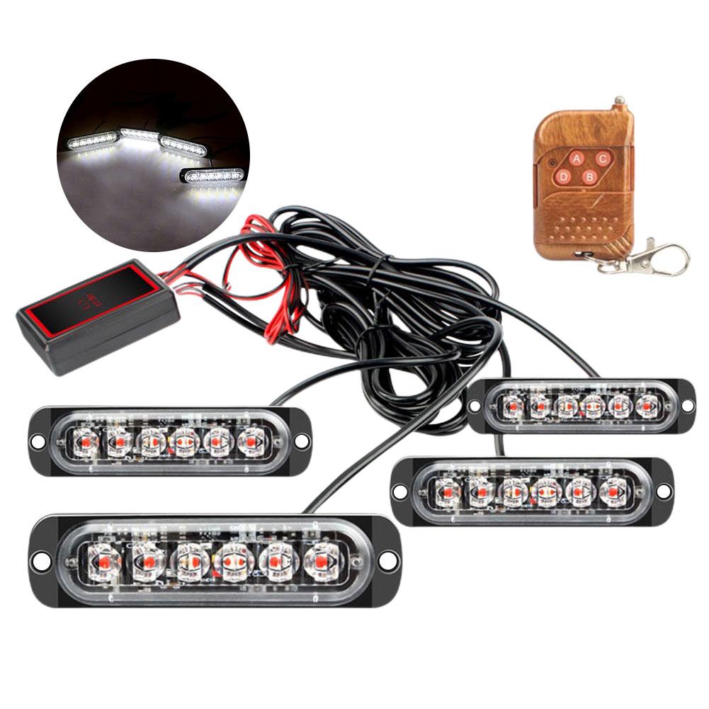 6-LED Grill Auto Stroboskop Polizei Licht Stroboskop Notfall Fernbedienung Kabellos Blinker Anzeige Warnung Stroboskop Lampe