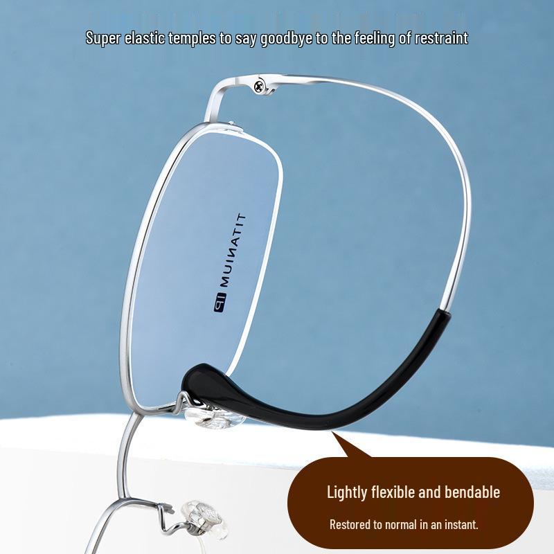 Danyang Men's Ultra-Light Titanium Half-Rim Eyeglass Frames with Myopia Prescription Lenses