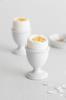 Set of 5 White Egg Stands [Diameter 4.9cm X Height 6.3cm, 71g, Made In Japan, Dishwasher Safe]