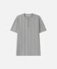 DRAW FIT Fine Ribbed Henley Neck Half T-Shirt [Melange]