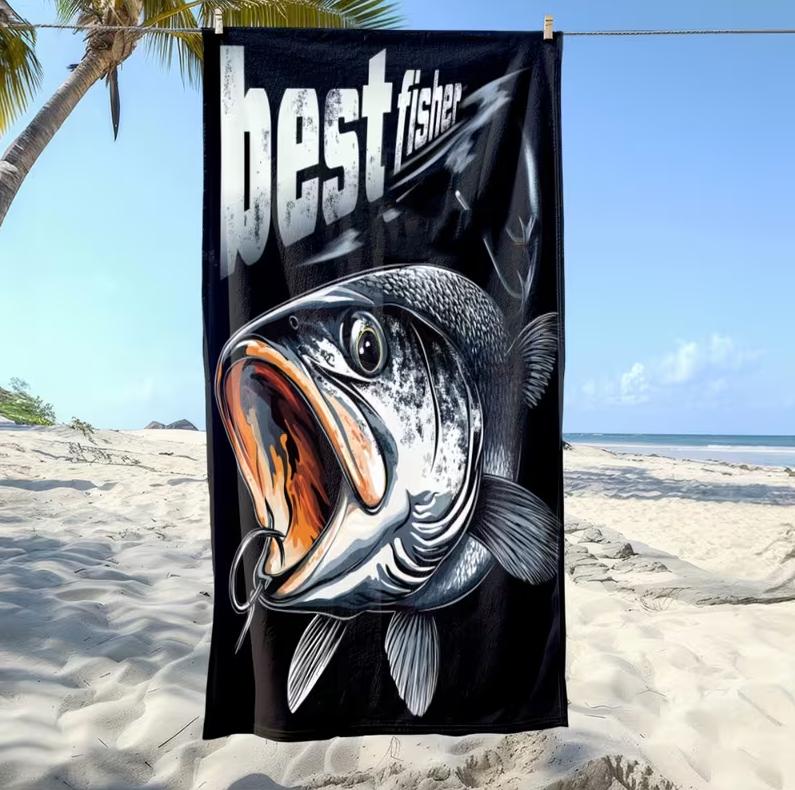 

One Pack Superfine Fiber Sardine Can Pattern Beach Towel Fast Drying Powerful Suitable for Beach and Swimming Pool Beach Towel W40*H60(CM)