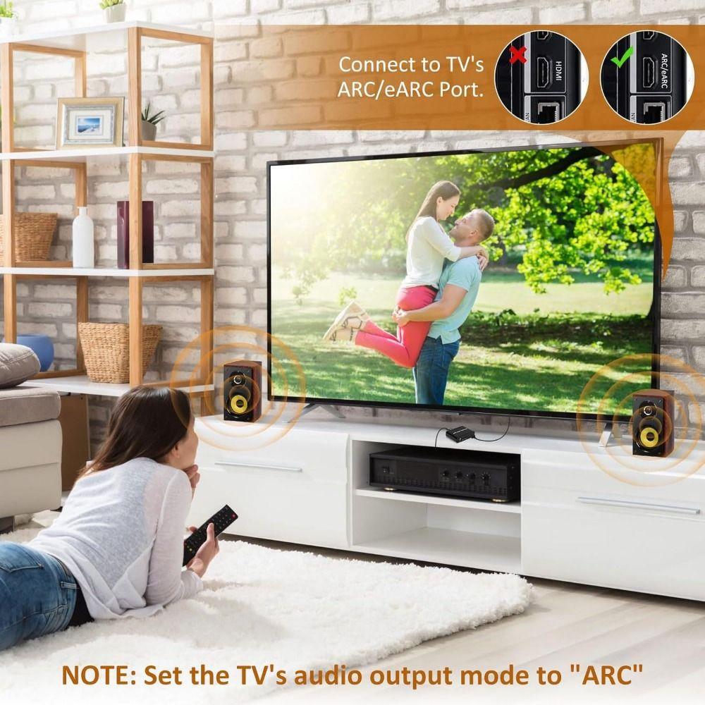 DAC SPDIF Coaxial RCA ARC Audio Adapter Digital To Analog Audio Converter  For TV Monitor