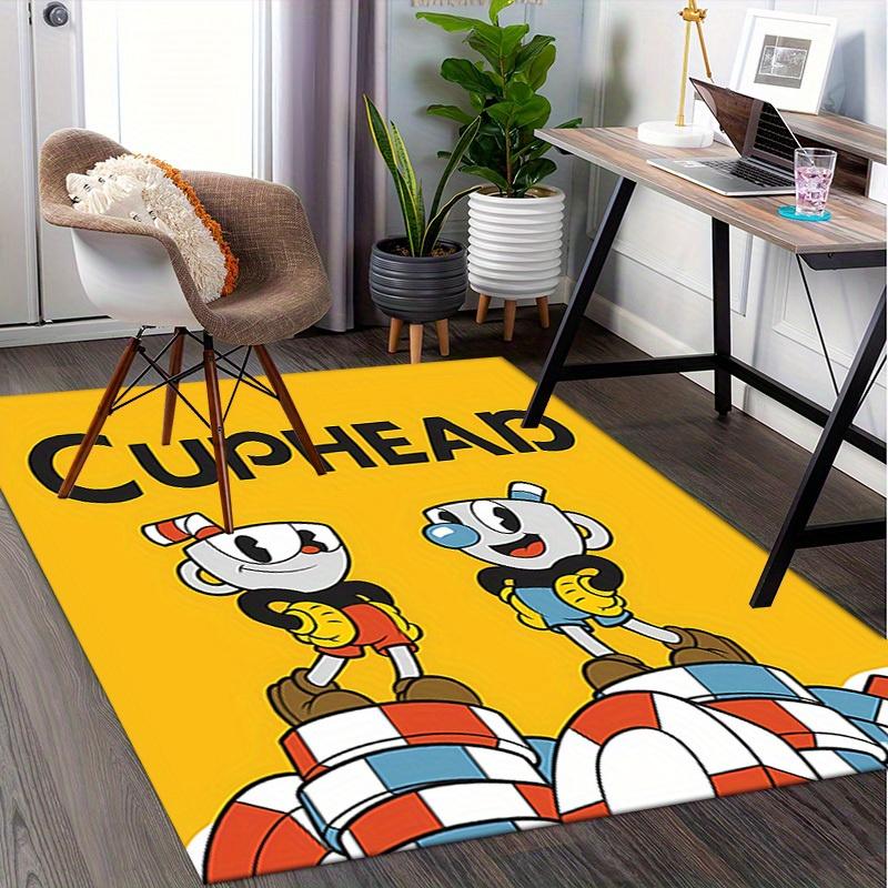 1pc Cuphead,Mugman,Bros Office Carpet Soft Polyester Non Slip Machine Washable Indoor Carpet Living