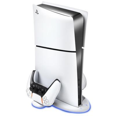 EGGSLINER GAMES PlayStation 5 Vertikaler Ständer mit Kühlung PS5 Slim Controller-Ladegerät Zwei Controller DualSense PS5 Spielkonsole Speicherlüfter, (Gebühren