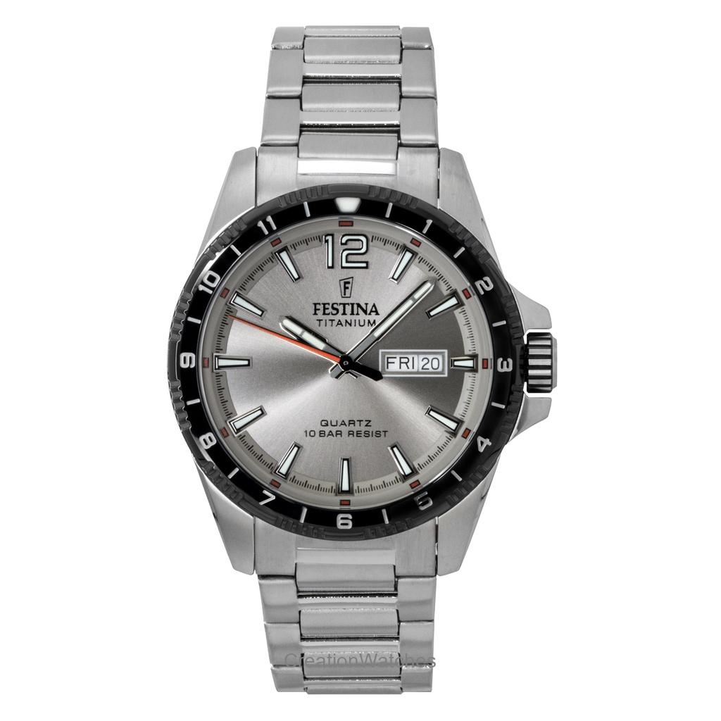 

Мужские часы Festina Titanium F20698-1 с серым циферблатом, кварцевые, 100 м серый