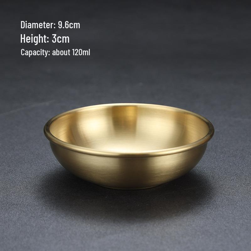 Korean Stainless Steel BBQ Gold Cutlery Round Plate