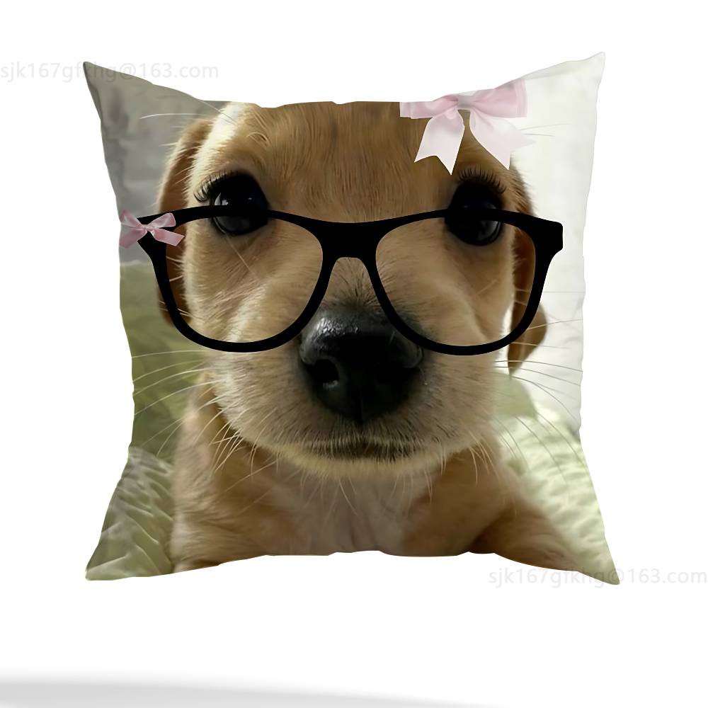 Cute Dog Pillow Case Pillow Case Living Room Sofa Cushion Cover Suitable For Home Bedroom Room Decoration