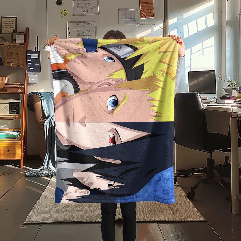 Anime Naruto pattern Flannel Blanket, High quality Comfortable for All Seasons, Home Decor, Warmth and Comfort, Perfect for Gifts.