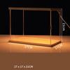 LED Lighted Acrylic Display Case,Display Box for Collectibles and Action Figures,Clear Dustproof Organizer with Wooden Base