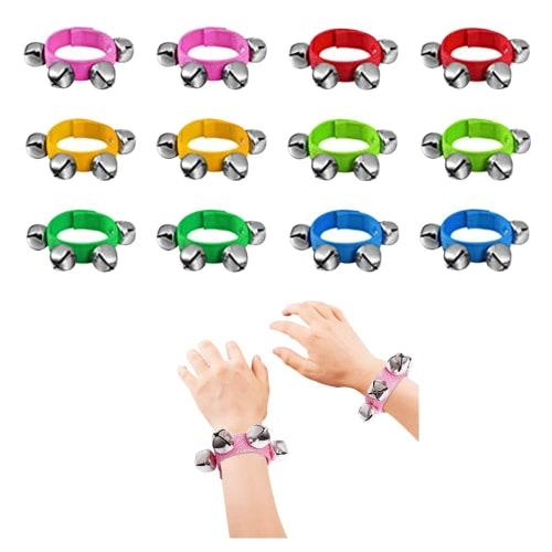 

siawadeky 12-Piece Wrist Bell Set, Hand Bells, Wristbands, Jingle Bells, Kids Wrist Shake, Musical Instrument for Babies and Children, Percussion Ins