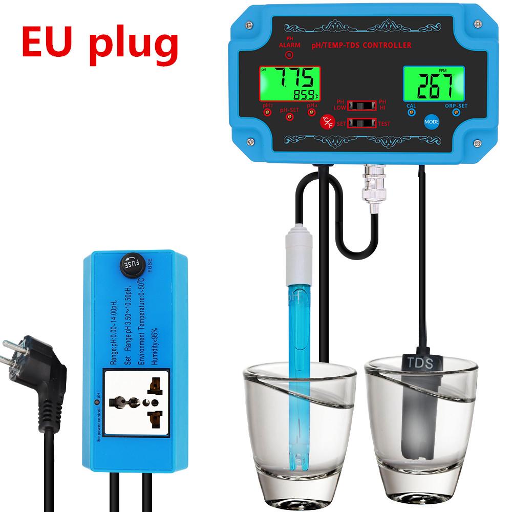 3 In 1 pH/TDS/TEMP Meter PH-2826 Detector pH Controller with Electrode BNC Type Probe Water Quality Tester for Aquarium