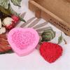 Pink 3D Love Roses Heart-shaped Silicone Mold Fondant Cake Mold Baking Die