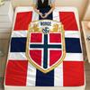 Norwegen Fußball Nationalteam Logo Aufgedruckte Flanelldecke, weicher Überwurf für Schlafzimmer Sofa, waschbar, Fußballfanartikel, tolles Geschenk.