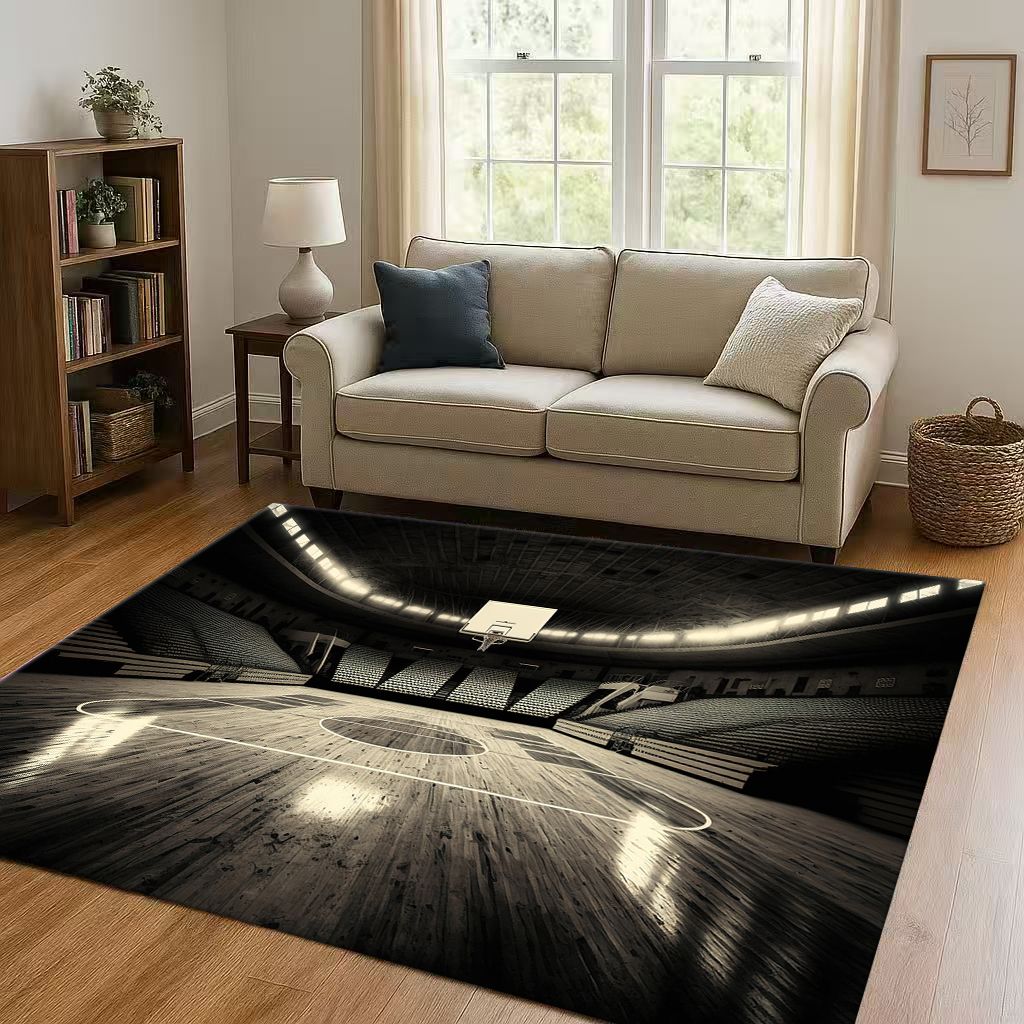 27 Style Basketball Court Art Living Room Non Slip Area Rug Soft Carpet for Bedroom Playroom Sofa,Easy Clean Home Decor Doormat