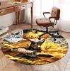 Demon Slayer Pattern Round Rug, Indoor/Outdoor Mat, for Picnic, Gameroom, Bedroom, Office, Living Room, Home Decor Carpet, Birthday Gift