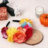 Mexican Rose Flower Crown Headband Day of The Dead Floral Rose Crown Headband Headpiece for Halloween Costume Party Headbands with Colorful Flowers
