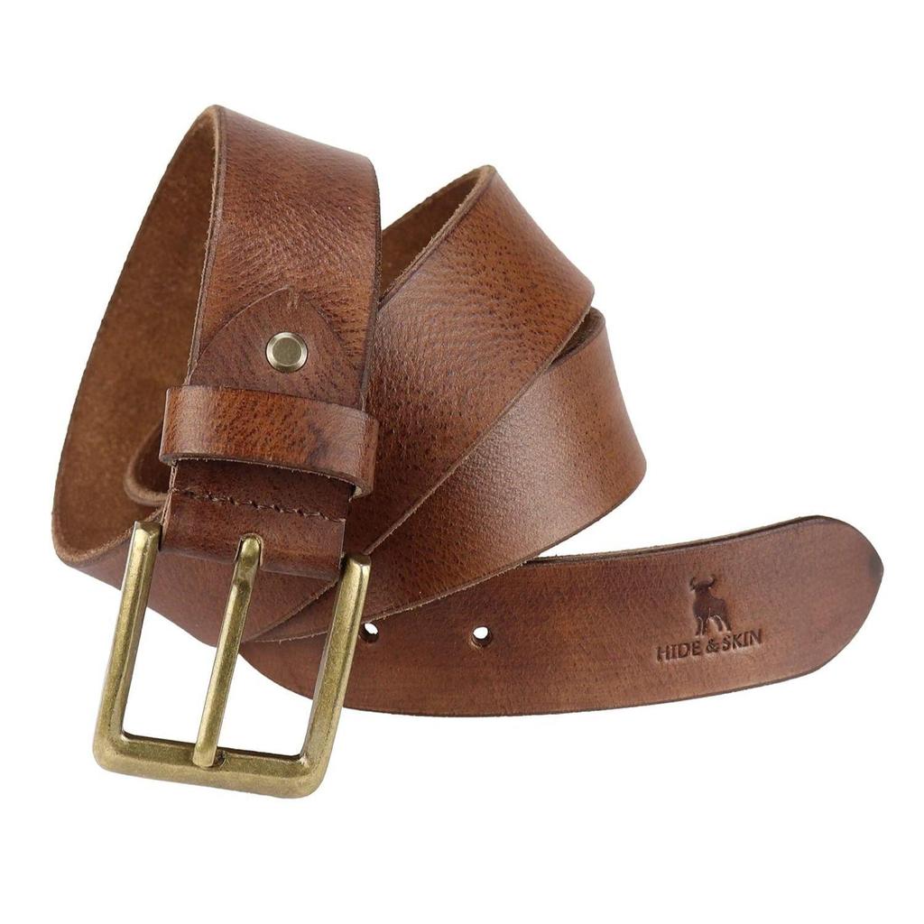 Full Grain Genuine Leather Belt for Men | Belt for men leather | Casual Belt | Jeans Belt |Adjustable Free size fits 28-40 inches | Gift Box included